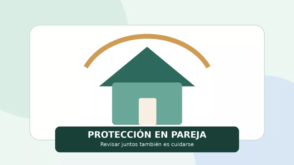 Ilustración de una vivienda protegida que representa la planificación de seguros en pareja.