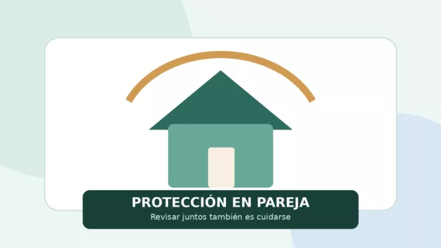 Ilustración de una vivienda protegida que representa la planificación de seguros en pareja.