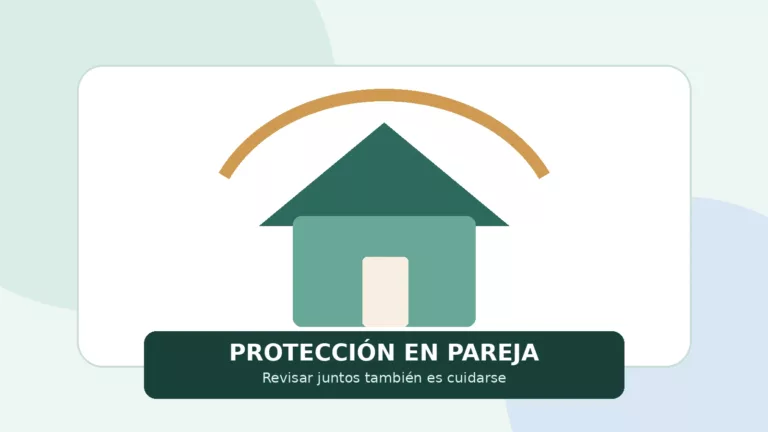 Ilustración de una vivienda protegida que representa la planificación de seguros en pareja.